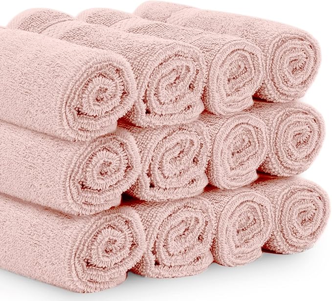 White Classic Luxury Cotton Washcloths 13x13 Inch - Image 3