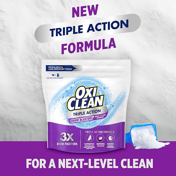 OxiClean Triple Action Odor Blasters Odor and Stain Remover Powder, Use - Image 2