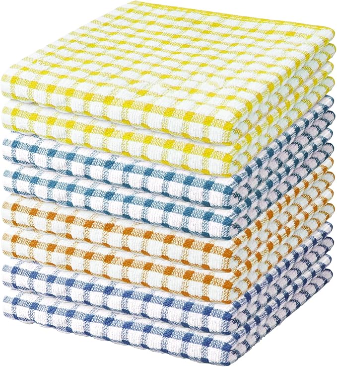 Nialnant 8 Pack Dish Cloths for Washing Dishes, 100% Cotton Reusable Cleaning by Nialnant