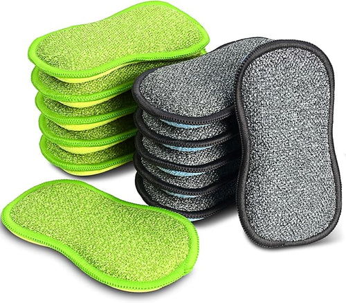 12 Pack Multi-Purpose Scrub Sponges by SmilePowo