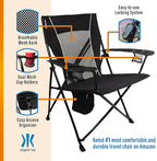 Kijaro Foldable Camping Chair, Vik Black, Polyester, Mesh, Steel, Portable, Durable, Unisex - Image 5