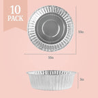 PLASTICPRO 10'' Inch Round Tin Foil Pans Disposable Aluminum, Extra Deep - Image 4