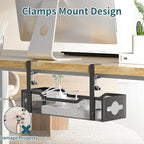 Under Desk Cable Management Tray 3 Pack, Cable Management Under Desk No Drill - Image 2