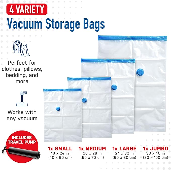 4 Pack Variety Vacuum Storage Bags - Image 3