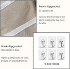 2pcs Light-Style Wall Hanging Storage Bag, Linen Fabric Door Hanging Organizer - Image 4