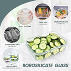 KOMUEE 10 Packs Glass Food Storage Containers Set, Glass Meal Prep Containers - Image 4