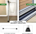 Sliding Door Security Bar, Door Jammer 2-in-1 Adjustable, Door Stoppers - Image 2