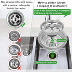 2PCS Kitchen Sink Strainer Stopper 2 in 1, Spring Clip Plunger, Replacement - Image 2