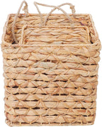 2-Tier Wall Hanging Wicker Water Hyacinth storage baskets Set, Woven Rustic - Image 2