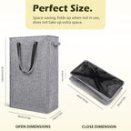 Odonata Slim Laundry Hamper Handles Collapsible Laundry Basket Thin Dirty - Image 2
