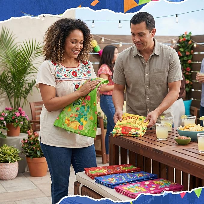 Breling Set of 6 Mexican Kitchen Towels Fiesta Taco Cactus Chili Dish Towel - Image 6