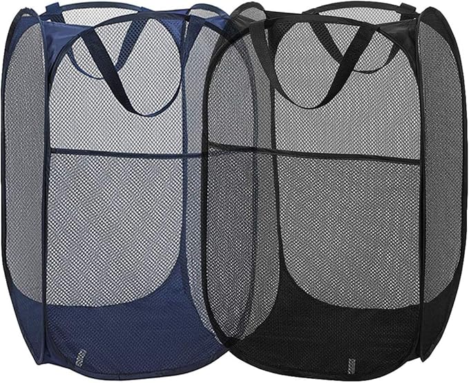 2 Packs Mesh Pop up Laundry Hamper by Buenod