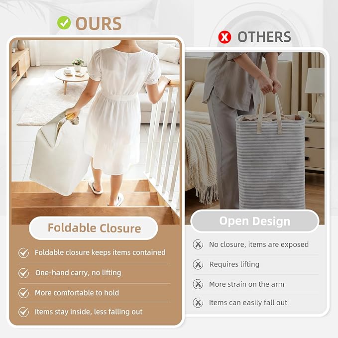 STORAGE MANIAC 3-Pack Large Laundry Hamper, 100L Collapsible Laundry Basket - Image 2