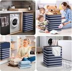 BALEINE Laundry Hamper with Lid, Tall Laundry Baskets with Bamboo Pull Handles - Image 8