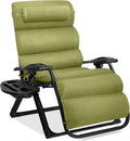 Best Choice Products Oversized Zero Gravity Chair, Folding Outdoor Patio Recliner, XL Anti Gravity Lounger w/Removable Cushion, Cup Holder, Side Tray, 350lb Capacity - Lime Green by BestChoiceProducts