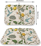 Boho Dish Drying Mat 18x24 Inch Vintage Lemon Floral Blue Bird Drying Mat - Image 2