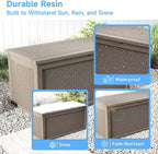 310 Gallon Lockable Outdoor Storage Box – Waterproof Resin Deck Box for Patio Furniture, Garden Tools, Pool Accessories (Gray) - Image 4