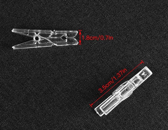 iKammo 50PCS Plastic Clothespins Mini Clear Clips Photo Clips Photo Paper Peg - Image 4