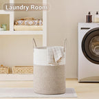 Tall Laundry Basket with Handles, 72L Portable Dirty Clothes Hamper, Boho - Image 6