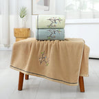 Pidada Bath Towel Embroidered Bird Tree Pattern 100% Cotton Soft Absorbent - Image 6