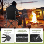 ALPHA CAMP Heavy Duty Camping Chair 500LBS Capacity, Oversized Folding Chair for Heavy People, Padded Portable Outdoor Chair with Cooler Bag & Cup Holder for Camping, Fishing, Beach - Image 4