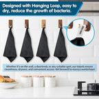 FIXSMITH Black Microfiber Cleaning Cloth -Pack of 8, Highly Absorbent Cleaning - Image 3