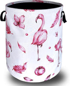 Pink Flamingo Laundry Basket Animal Foldable Funny Laundry Hamper Oxford Cloth by SELIONLIKN