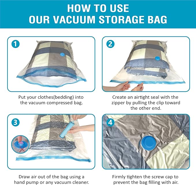 Cozy Essential Vacuum Storage Bags, Compression Space Saver Bags - Image 7