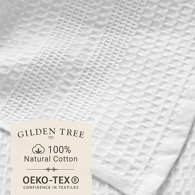 GILDEN TREE Waffle Towels for Bathroom, 100% Cotton Quick Dry Towel, Waffle - Image 2