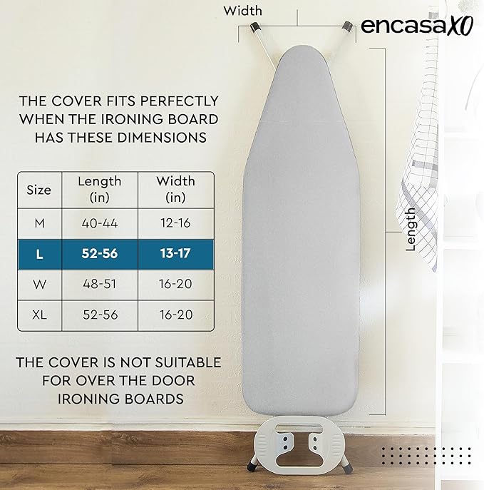 Encasa XO Ironing Board Cover and Pad 54"x15" - Image 2