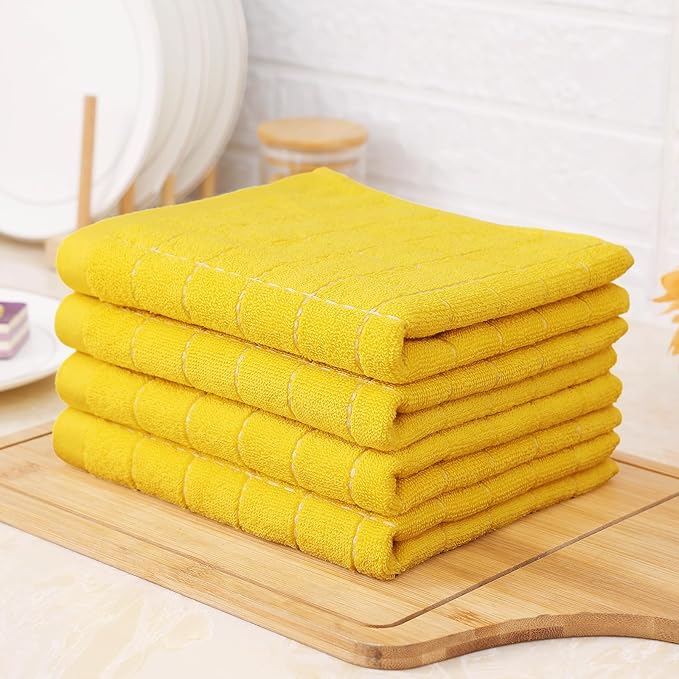 Homaxy 100% Cotton Terry Kitchen Towels, Checkered Designed, Soft and Super - Image 8