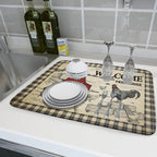Farmhouse Rooster Dish Drying Mat 18x24 Inch Country Chicken Absorbent Dish - Image 6