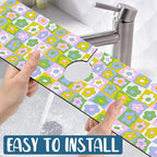 Cute Flowers Sink Splash Guard Retro Floral Faucet Absorbing Mat Fast Drying - Image 5