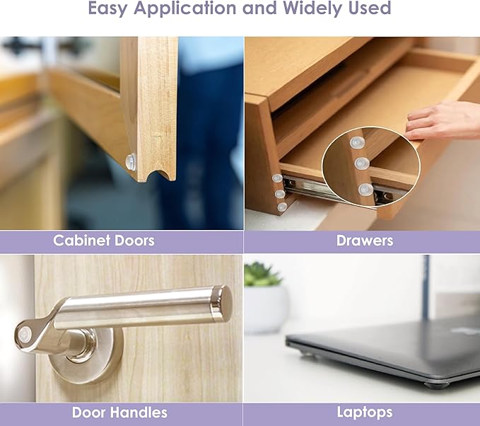 200 Pieces Cabinet Door Bumpers, 0.4inch Round Silicone Clear Self Adhesive - Image 6
