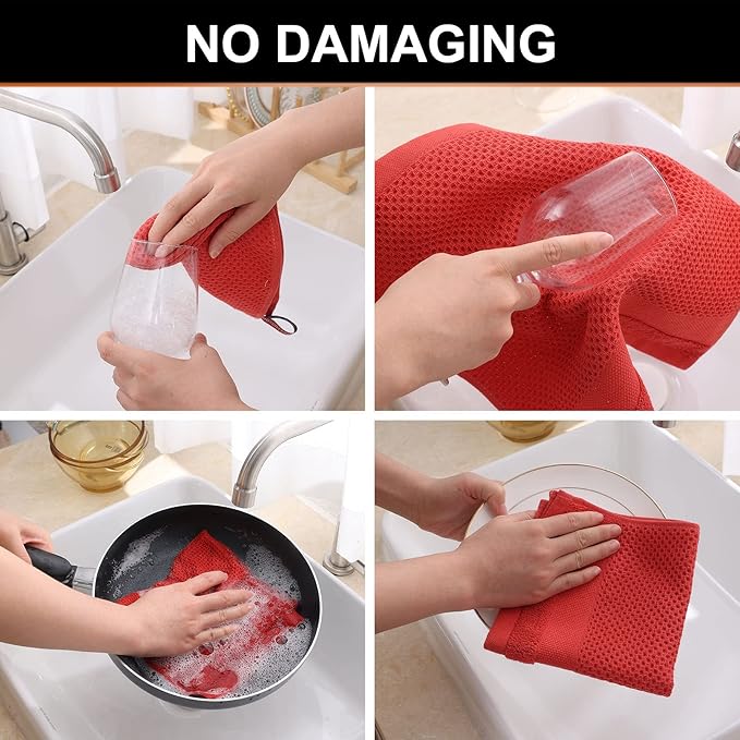Homaxy 100% Cotton Dish Cloths, 8 Pack - Image 5
