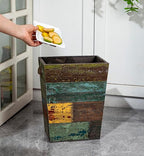 TIMRIS Small Wood Trash Can Wastebasket, Farmhouse Rectangular Garbage Can - Image 7