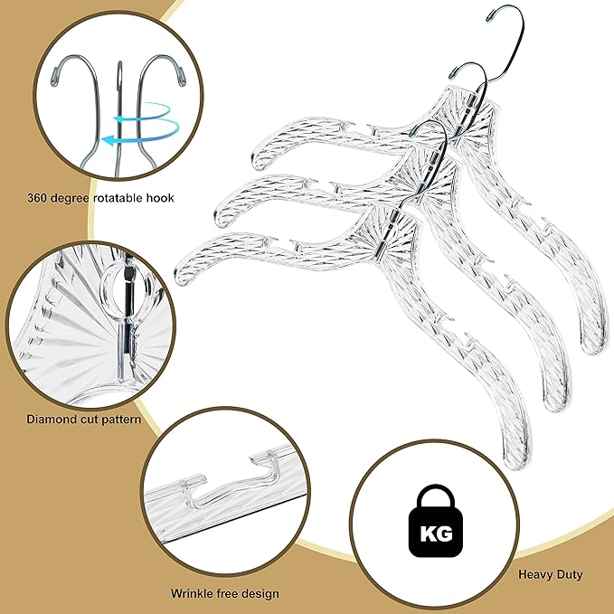 Quality Clear Plastic Hangers 96 Pack - Image 2