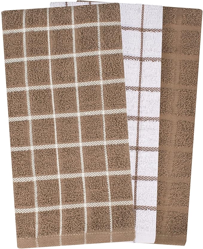 Ritz Terry Check Kitchen Towels: Highly Absorbent & Super Soft, Durable Kitchen - Image 2