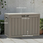 YITAHOME 45 Gallon Deck Box, Outdoor Storage Box for Patio Cushions, Outdoor Tools, Gardening Tools, Sports Equipment, and Throw Pillows, Lockable and Waterproof, Brown - Image 5