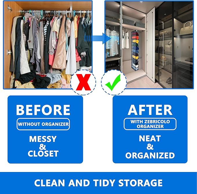 Closet Organization, 12 Section, Hanging Closet Organizer, Space Saving - Image 3