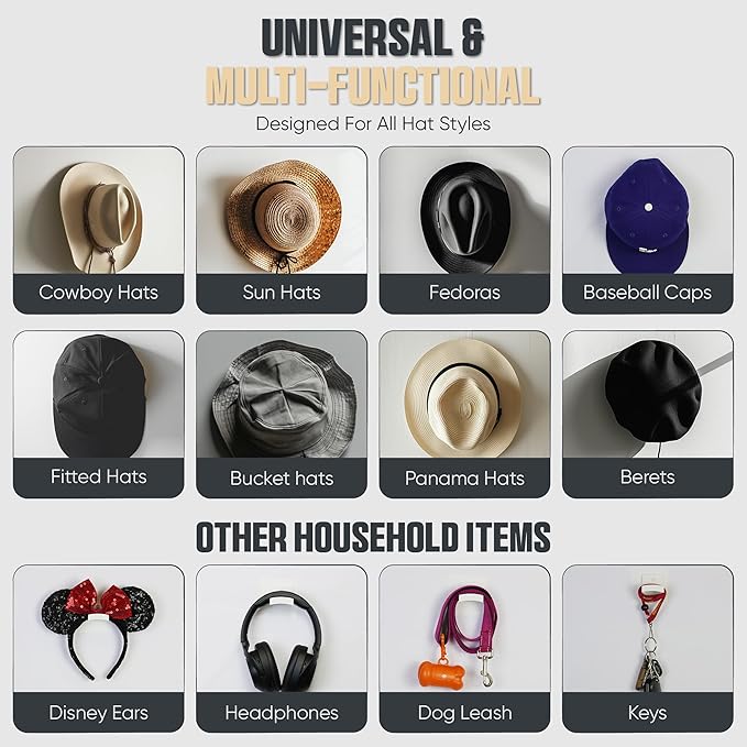 Modern JP Adhesive Hat Hooks for Wall - Image 7