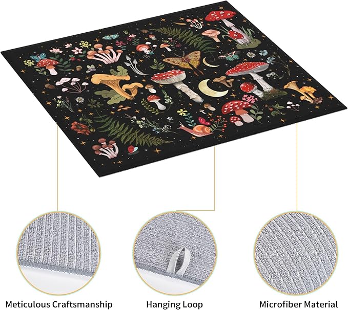 Mushroom Dish Drying Mat for Kitchen Counter Moth Gothic Witchy Dish Drainer - Image 5