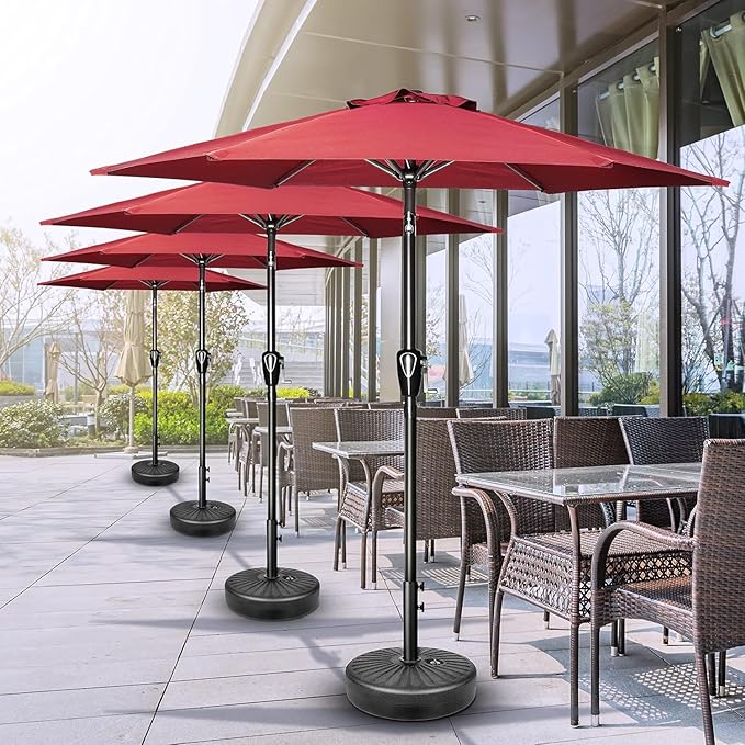 Simple Deluxe 9' Patio Umbrella Outdoor Table Market Yard Umbrella with Push Button Tilt/Crank - Image 8