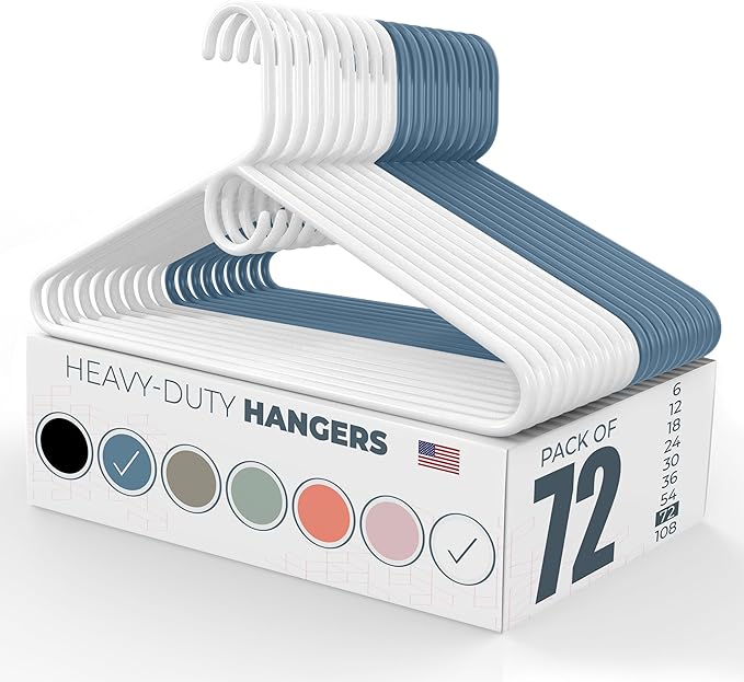 Neaties Heavy Duty Clothes Hangers 50+ Pack – Made in The USA – 8lb Capacity by NeatiesHangers