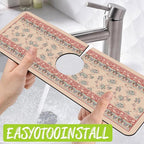 Sink Splash Guard Faucet Mat Retro Boho Flowers Absorbent Fast Drying Mat Sink - Image 4