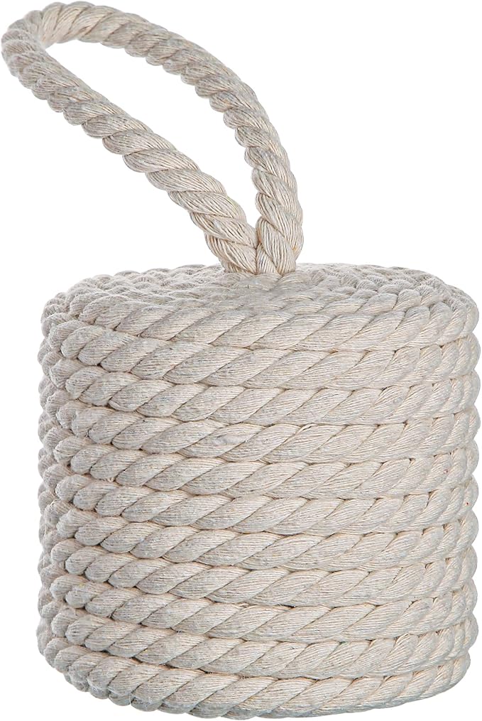 Elegant White Cotton Rope Door Stopper by zoeynex