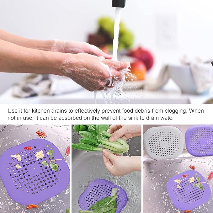 4 Pcs Shower Drain Hair Catcher Bathtub Stopper Home Drain Protectors Drain - Image 6