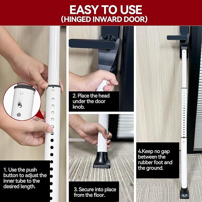 AceMining Upgraded Door Security Bar & Sliding Patio Bar, Heavy Duty Stoppers - Image 8
