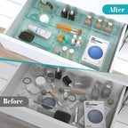 13 PCS Clear Plastic Drawer Organizers Set, 4 Size Desk Drawer Organizer Trays - Image 4