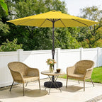 MEWAY 9ft Patio Umbrella Outdoor Table Umbrellas with Push Button Tilt and Crank, Market Umbrella 8 Sturdy Ribs for Deck, Garden, Pool and Backyard, Yellow - Image 2